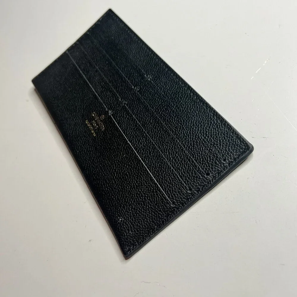 Louis Vuitton Black Empreinte Card Holder Used‎ AS-IS Damaged Made in France